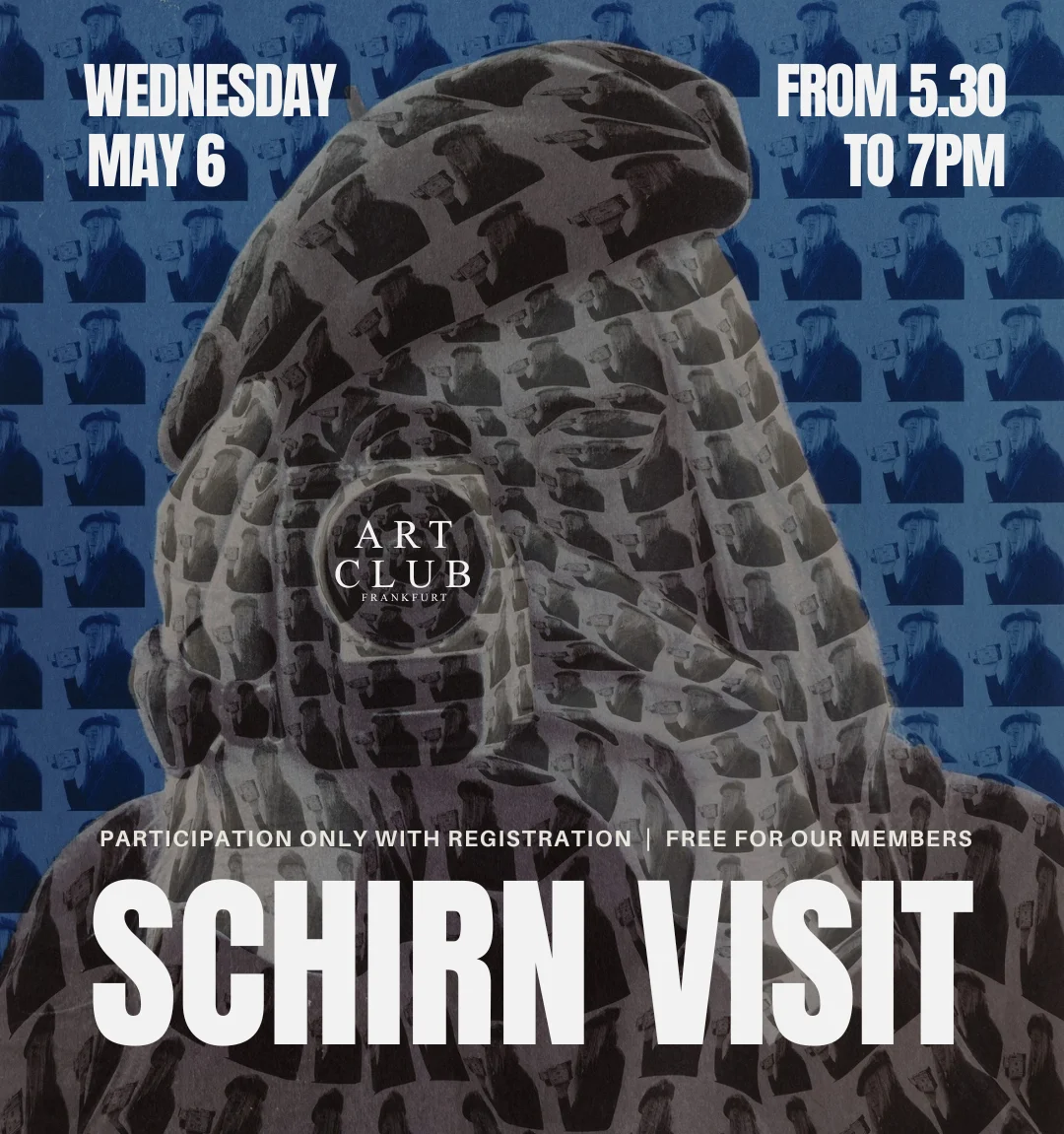 Art Club Event Flyer for Visit at Schirn Kunsthalle Frankfurt for Exhibition of Thomas Bayrle 